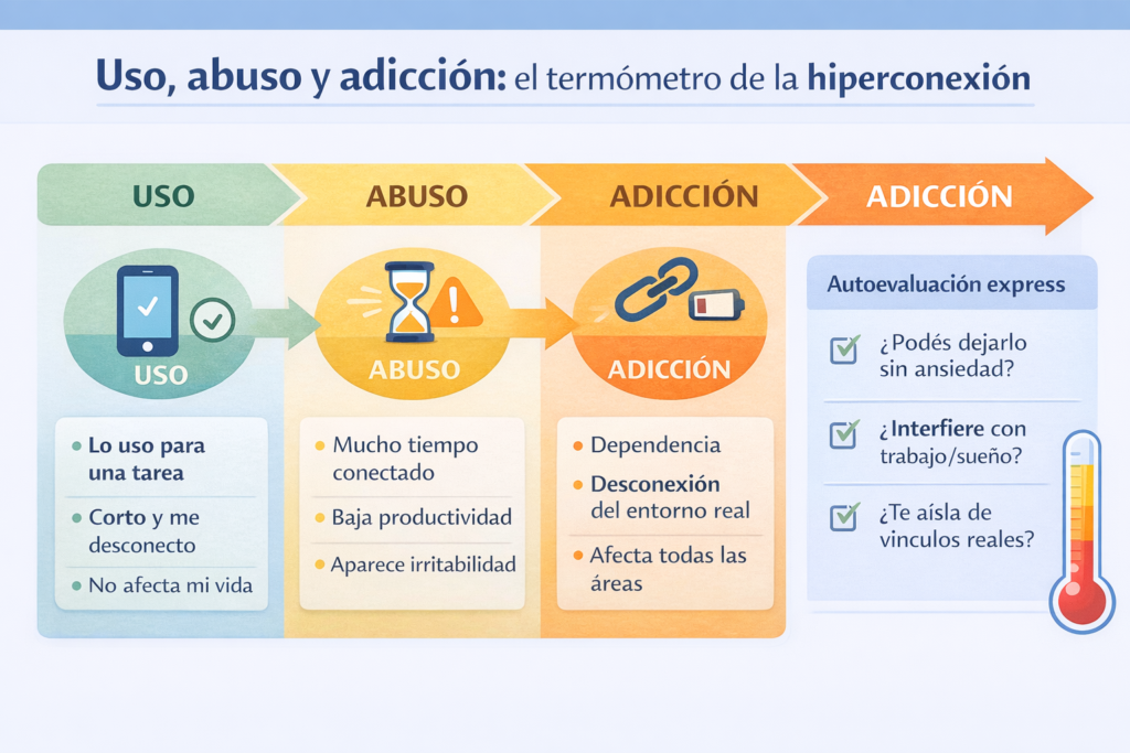 Uso Abuso y Adicción el termómetro de la hiperconexion